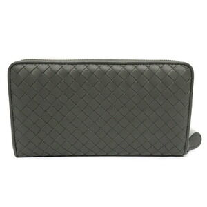 Bottega Veneta Leather Zip Gray Wallet Around